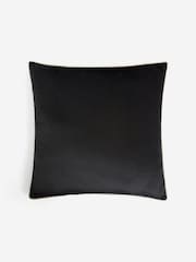 Black 59 x 59cm Matte Velvet Contrast Pipe Cushion - Image 4 of 6