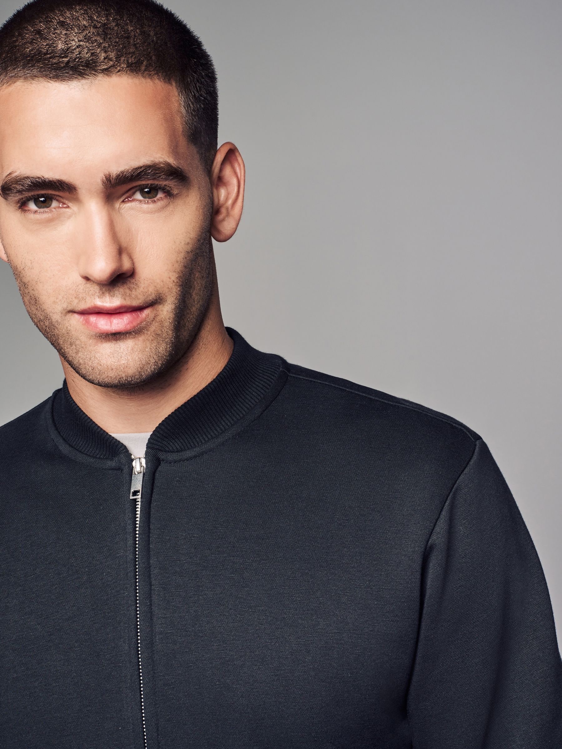 Buy Black Cotton Rich Jersey Bomber Jacket from Next USA