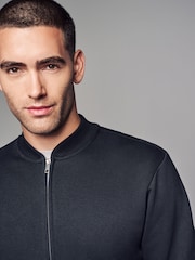 Black Cotton Rich Jersey Bomber Jacket - Image 4 of 10