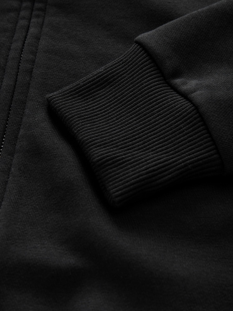 Black Cotton Rich Jersey Bomber Jacket - Image 9 of 10