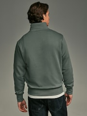 Green Jersey Cotton Rich Quarter Zip Sweatshirt - Image 3 of 7
