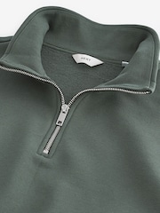 Green Jersey Cotton Rich Quarter Zip Sweatshirt - Image 6 of 7