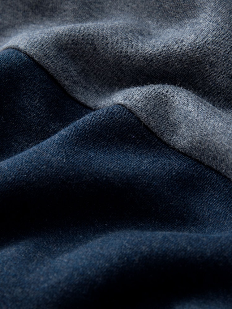 Blue Overhead Hoodie Colour Blocking Sweatshirt - Image 8 of 8