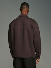 Burgundy Red Regular Fit Popper Shacket - Image 1 of 7