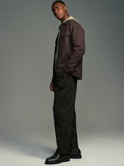 Burgundy Red Regular Fit Popper Shacket - Image 3 of 7