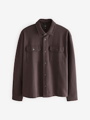 Burgundy Red Regular Fit Popper Shacket - Image 4 of 7