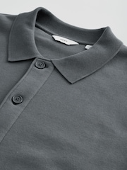 Slate Grey Cotton Rich Jersey Button Through Shacket - Image 8 of 9
