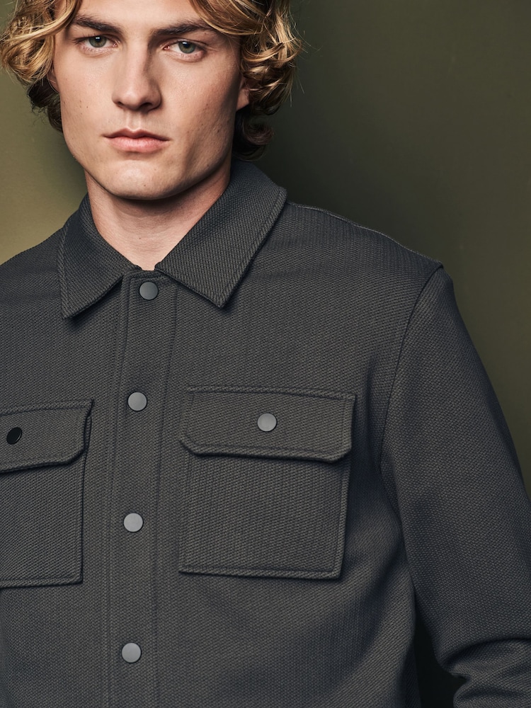 Світло-сірий - штучне хутро Fleece Lined Куртка-сорочка - Image 5 of 9
