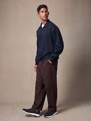 Navy Blue Quarter Zip Neck Funnel Sweatshirt - Image 2 of 7