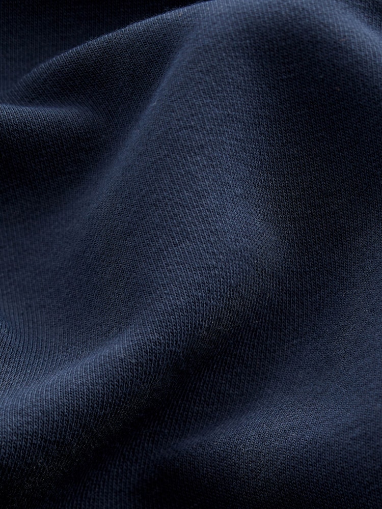Navy Blue Quarter Zip Neck Funnel Sweatshirt - Image 7 of 7