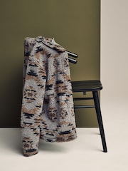 Grey Printed Fleece Shacket - Image 7 of 11