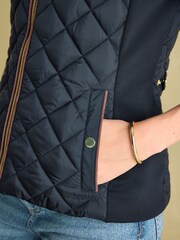 Joules Blair Braemar Navy Diamond Quilted Gilet - Image 5 of 7