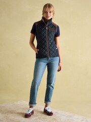 Joules Blair Braemar Navy Diamond Quilted Gilet - Image 6 of 7
