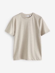 Ecru Regular Fit Heavyweight Cotton T-Shirt - Image 6 of 8