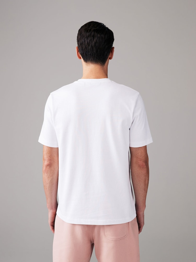 Blanc - Ajustement régulier - T-shirt épais - Image 4 of 8