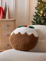 Brown Christmas Pudding Shaped Cushion - Image 1 of 4
