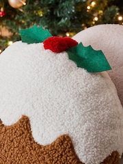 Brown Christmas Pudding Shaped Cushion - Image 2 of 4