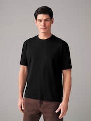 Schwarz - Reguläre Passform - T-Shirt aus schwerem Material - Bild 3 von 7