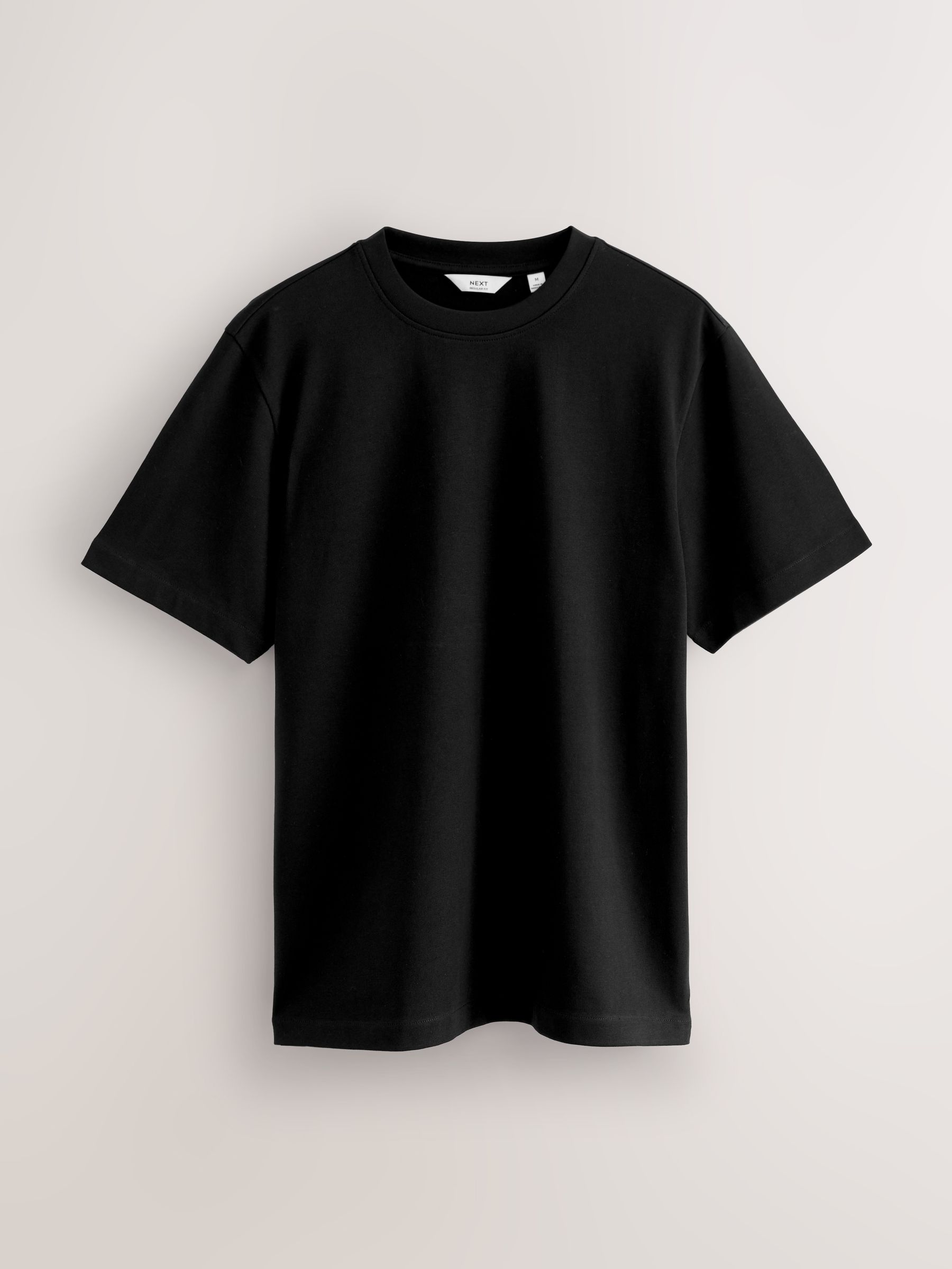 Buy Black Regular Fit Heavyweight T-Shirt from Next Romania