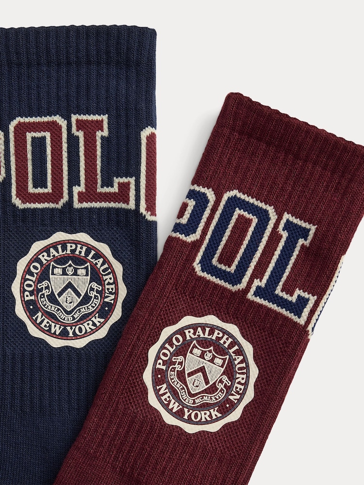 Polo Ralph Lauren Red 6 Pack Crest Crew Socks - Image 2 of 2