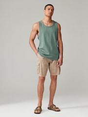 Sage Green Regular Fit Heavyweight 100% Cotton Vest - Image 2 of 7