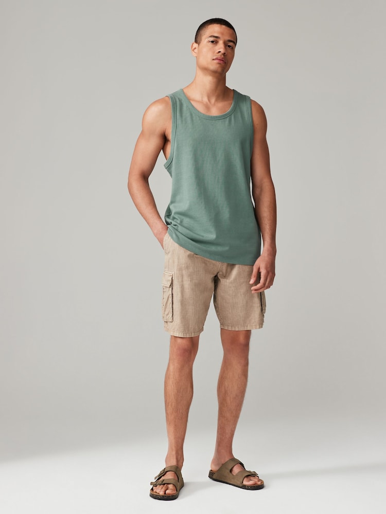 Sage Green Regular Fit Heavyweight 100% Cotton Vest - Image 2 of 7