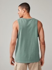 Sage Green Regular Fit Heavyweight 100% Cotton Vest - Image 3 of 7