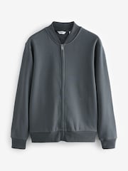 Slate Grey Cotton Rich Jersey Bomber Jacket - Image 6 of 8