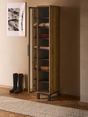 Dark Natural Bronx Tall Hallway Storage Cabinet - Image 2 of 10