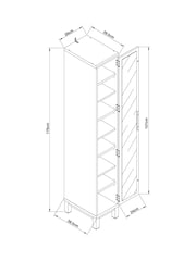 Dark Natural Bronx Tall Hallway Storage Cabinet - Image 4 of 10