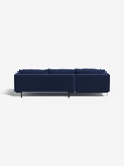 MADE.COM Matt Velvet Navy Blue Harlow Left Hand Facing Corner Sofa - Image 3 of 5