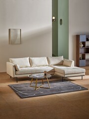 MADE.COM Matt Velvet Navy Blue Harlow Left Hand Facing Corner Sofa - Image 5 of 5
