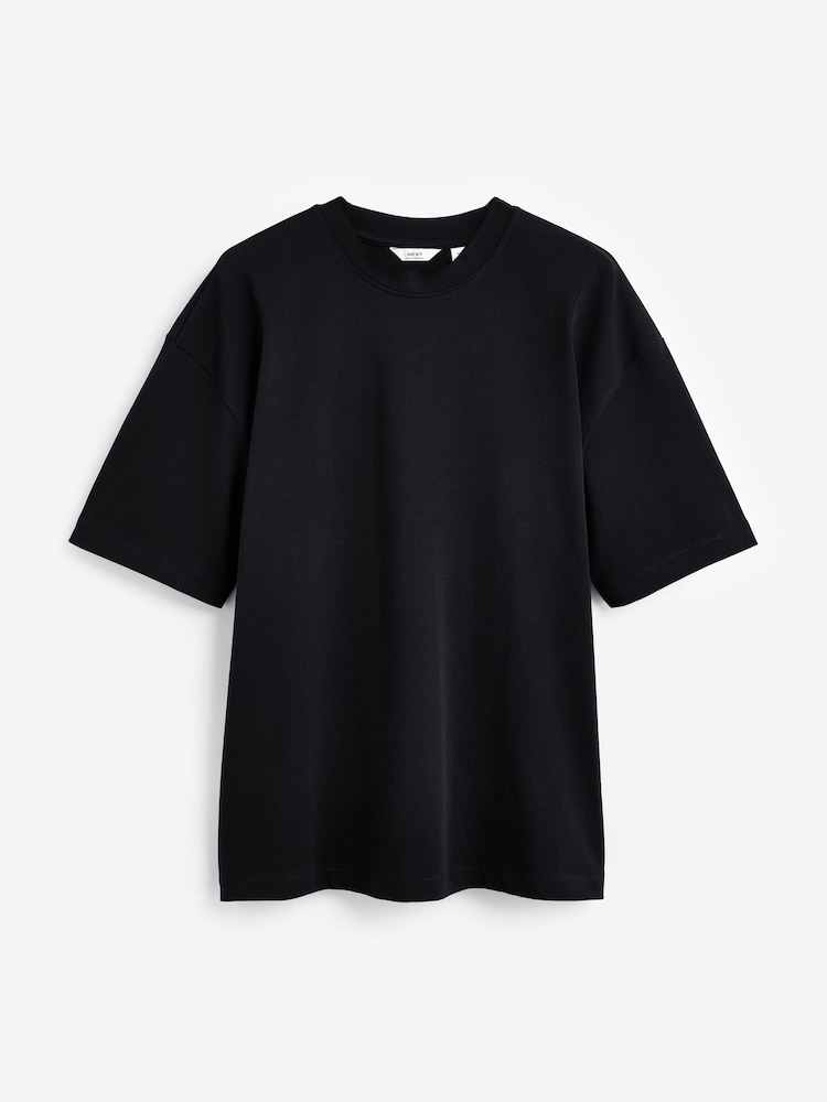 Noir - Oversize - T-shirt épais - Image 5 of 7