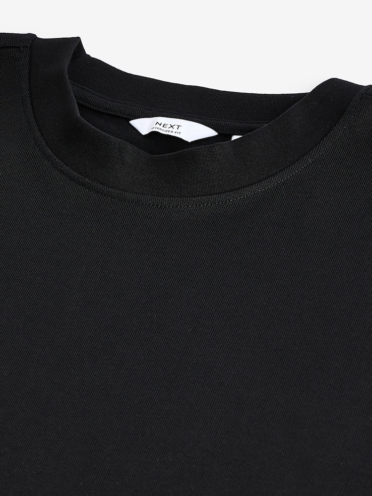 Noir - Oversize - T-shirt épais - Image 6 of 7