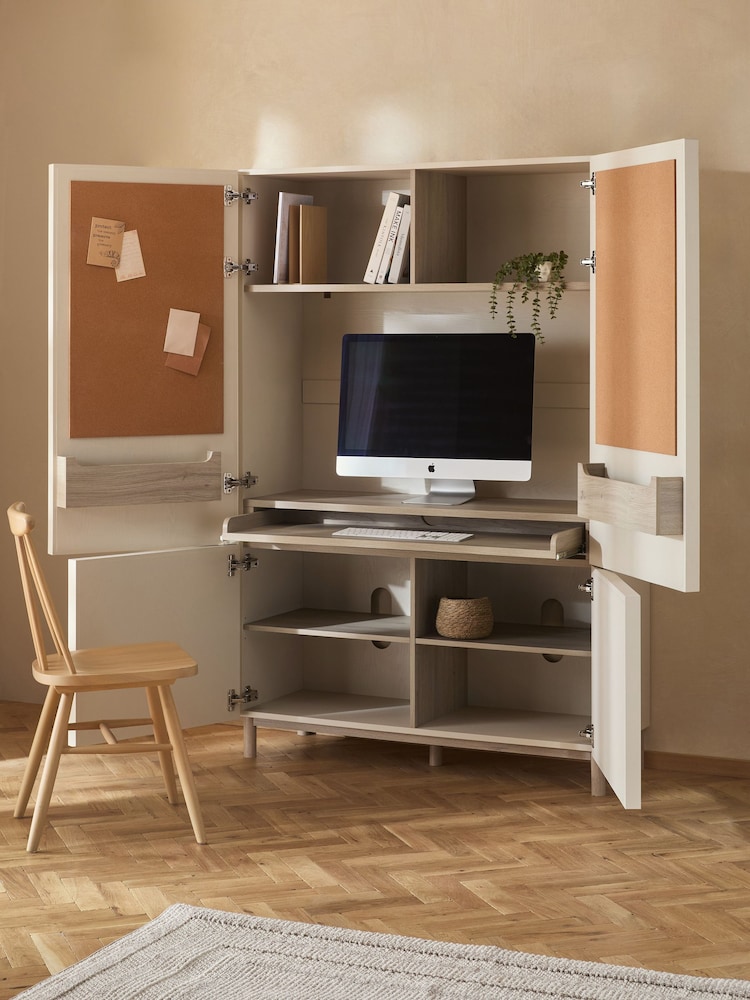 Cream Finsbury Hideaway Desk - Image 1 of 9