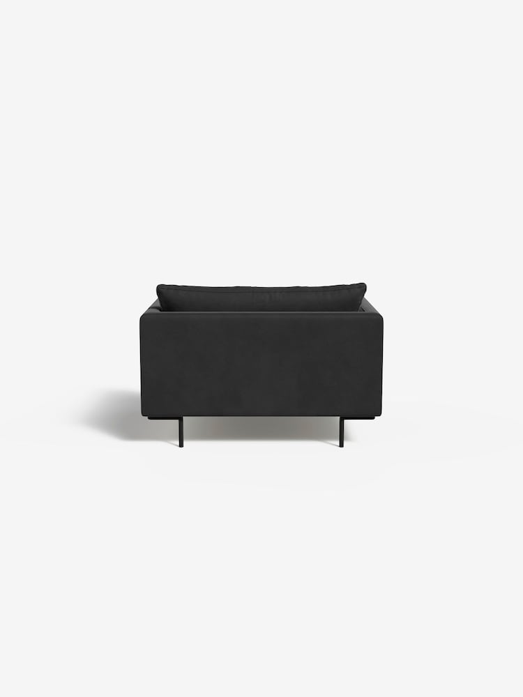 MADE.COM Matt Velvet Charcoal Grey Harlow Loveseat - Image 2 of 4