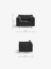 MADE.COM Matt Velvet Charcoal Grey Harlow Loveseat - Image 3 of 4