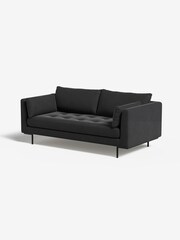 MADE.COM Matt Velvet Charcoal Grey Harlow 2 Seater Sofa - Image 1 of 4
