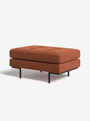 MADE.COM Matt Velvet Burnt Orange Harlow Footstool - Image 1 of 4