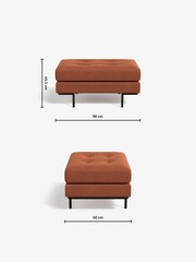 MADE.COM Matt Velvet Burnt Orange Harlow Footstool - Image 3 of 4