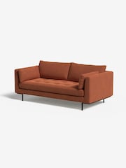MADE.COM Matt Velvet Burnt Orange Harlow 2 Seater Sofa - Image 1 of 4
