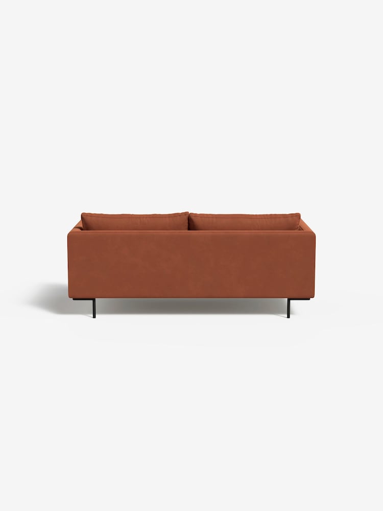 MADE.COM Matt Velvet Burnt Orange Harlow 2 Seater Sofa - Image 2 of 4