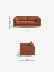 MADE.COM Matt Velvet Burnt Orange Harlow 2 Seater Sofa - Image 3 of 4
