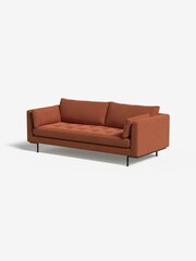 MADE.COM Matt Velvet Burnt Orange Harlow 3 Seater Sofa - Image 1 of 4