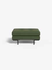 MADE.COM Matt Velvet Grass Green Harlow Footstool - Image 2 of 3