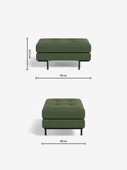 MADE.COM Matt Velvet Grass Green Harlow Footstool - Image 3 of 3