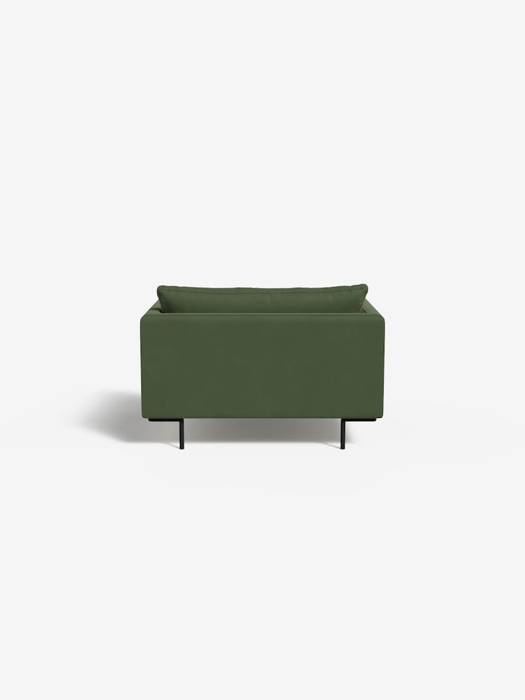 MADE.COM Matt Velvet Grass Green Harlow Loveseat - Image 2 of 4