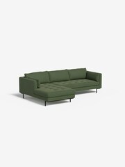 MADE.COM Matt Velvet Grass Green Harlow Left Hand Facing Corner Sofa - Image 1 of 4