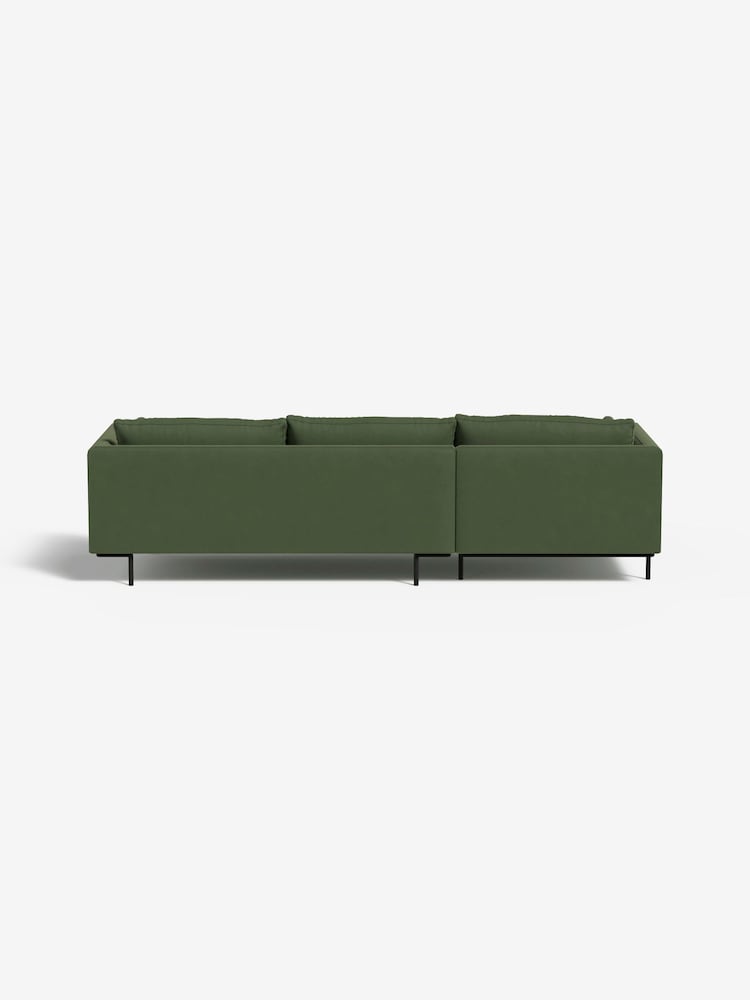 MADE.COM Matt Velvet Grass Green Harlow Left Hand Facing Corner Sofa - Image 2 of 4