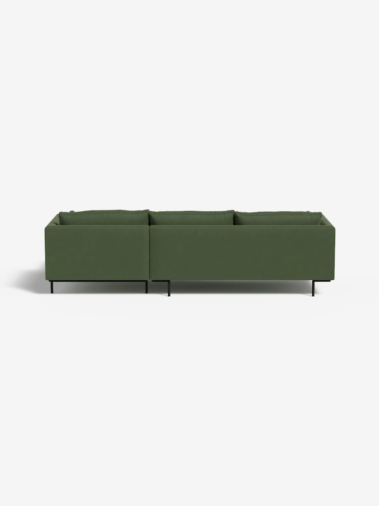 MADE.COM Matt Velvet Grass Green Harlow Right Hand Facing Corner Sofa - Image 2 of 4